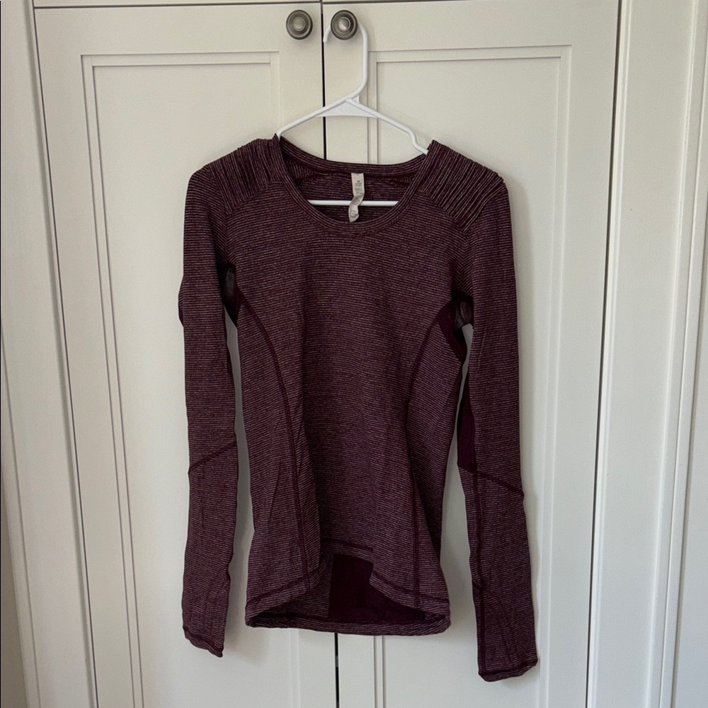 Lululemon Athletica Fitted Asymmetrical Long Sleeve Top in Purple